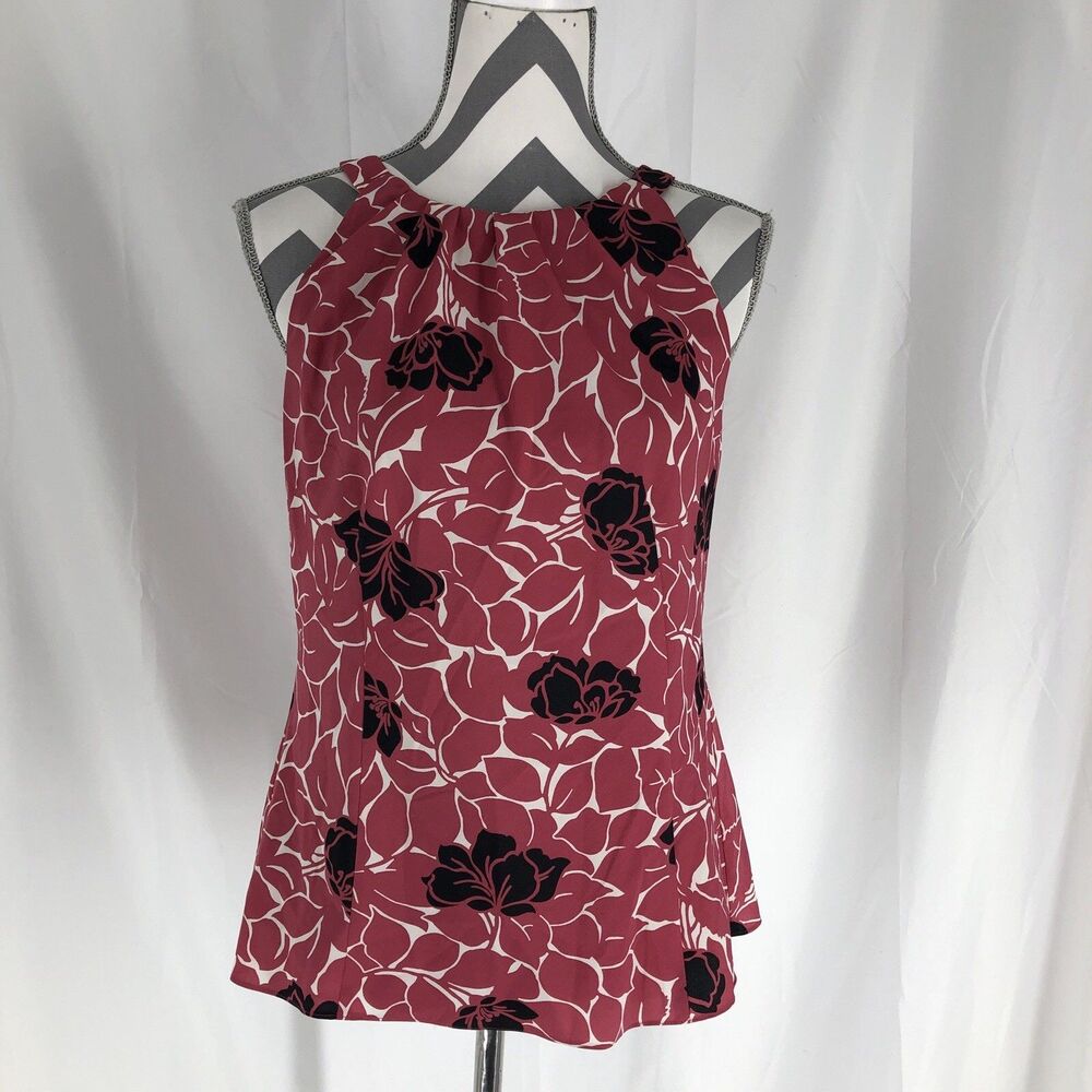 Ann Taylor Women's Sleeveless Blouse Floral Pink Size 6